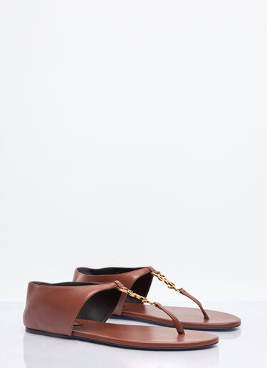 LN-CC® - Saint Laurent: Cassandra Sandals - Brown Saint Laurent Cassandra Sandals Brown sla0257045