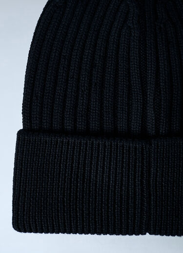 LN-CC® - Moncler Grenoble: Logo Motif Beanie Hat - Black Moncler Grenoble Logo Motif Beanie Hat Black mog0162016