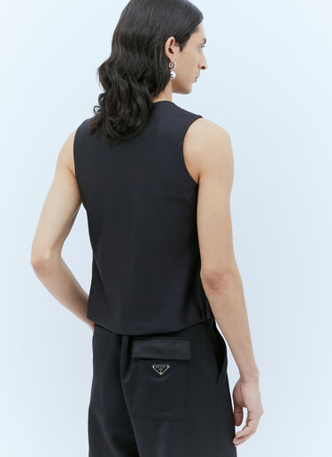 LN-CC® - Aaron Esh: Draped Wool Top - Black Aaron Esh Draped Wool Top Black ash0154005