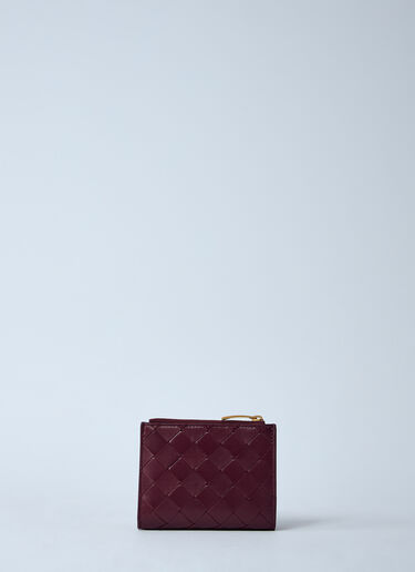 Bottega Veneta Small Intrecciato Bi-Fold Wallet Burgundy bov0260020