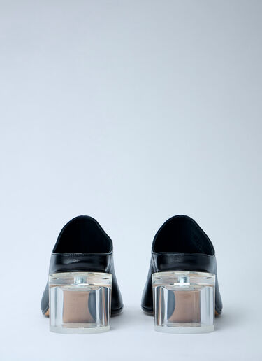 LN-CC® - MM6 Maison Margiela: Leather Mule with Transparent Block Heel - Black MM6 Maison Margiela Leather Mule with Transparent Block Heel Black mmm0264014