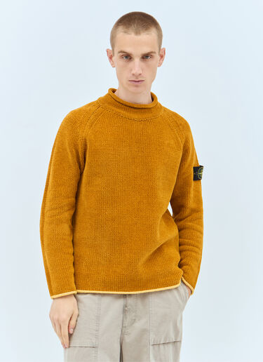 LN-CC® - Stone Island: Logo Patch Sweater - Orange Stone Island Logo Patch Sweater Orange sto0158035