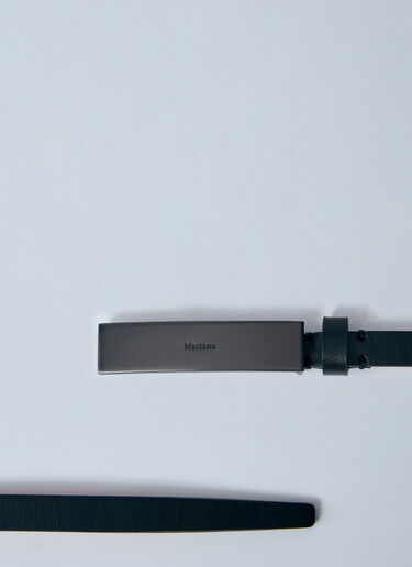LN-CC® - Max Mara: Logo Plaque Belt - Black Max Mara Logo Plaque Belt Black max0260041