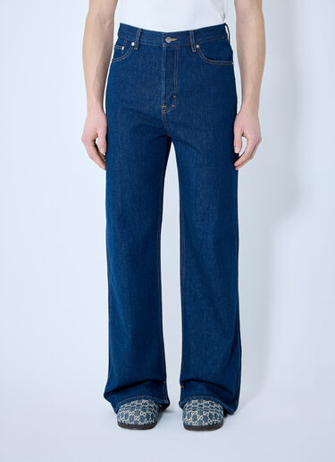 Gucci Denim Jeans With Embroidery Dark Blue guc0159033