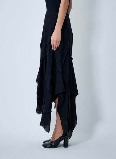 LN-CC® - LIMI feu: Gauzed Frilled Midi Skirt - Black LIMI feu Gauzed Frilled Midi Skirt Black yoy0262021