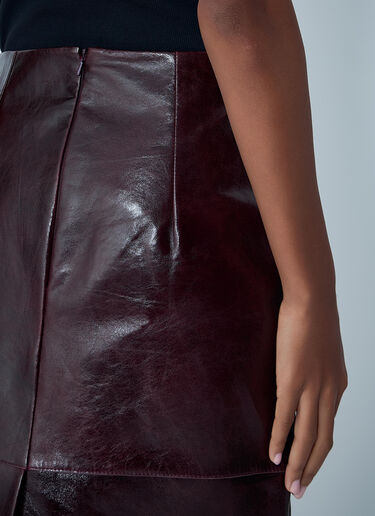LN-CC® - Sportmax: Leather Midi Skirt - Bordeaux Sportmax Leather Midi Skirt Bordeaux spx0262005