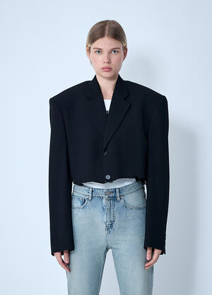 LN-CC® - Balenciaga: Cut-Off Blazer - Black Balenciaga Cut-Off Blazer Black bal0261003