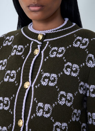 LN-CC® - Gucci: GG Jacquard Wool Bouclé Cardigan - Black Gucci GG Jacquard Wool Bouclé Cardigan Black guc0261108