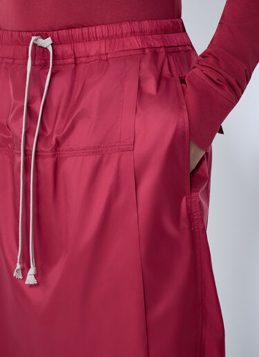 LN-CC® - Moncler + Rick Owens: Drawstring Midi Kilt Shorts - Red Moncler + Rick Owens Drawstring Midi Kilt Shorts Red mcs0363012