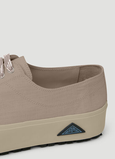 LN-CC® - OAMC: Logo Patch Lace Up Sneakers - Beige OAMC Logo Patch Lace Up Sneakers Beige oam0152014