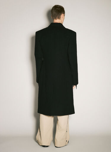 LN-CC® - Martine Rose: Double-Breasted Shirt Overcoat - Black Martine Rose Double-Breasted Shirt Overcoat Black mtr0158007