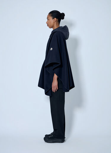 LN-CC® - Moncler: Hooded Cape with Belted Waist - Navy Moncler Hooded Cape with Belted Waist Navy mon0265094