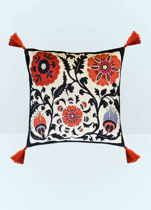 LN-CC® - Les-Ottomans: Flowers Embroidered cushion - Red Les-Ottomans Flowers Embroidered cushion Red wps0691529