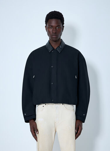 Acne Studios Leather-Trimmed Button Jacket Black acn0164030