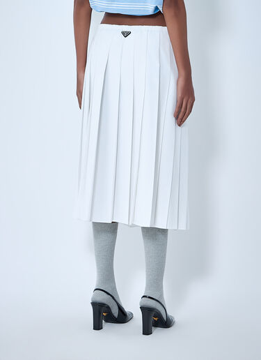 LN-CC® - Prada: Pleated Midi Skirt - White Prada Pleated Midi Skirt White pra0264035
