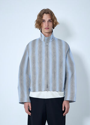 Dries Van Noten Striped Zip-Up Jacket Blue dvn0163002