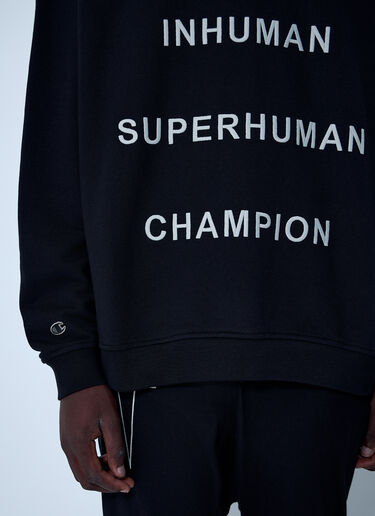 Rick Owens x Champion 텍스트 프린트 후드티셔츠  블랙 roc0161003