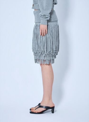 LN-CC® - Abra: Fringe Knit Skirt - Grey Abra Fringe Knit Skirt Grey abr0264004