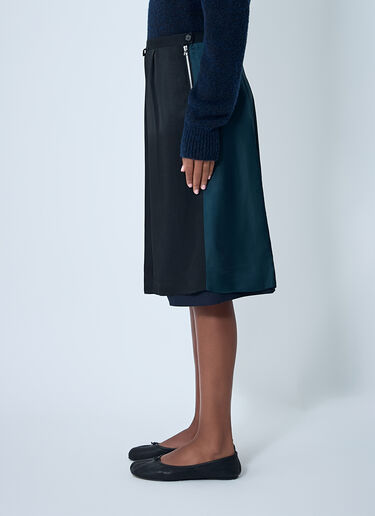 LN-CC® - Maison Margiela: Contrast Panel Midi Skirt - Blue Maison Margiela Contrast Panel Midi Skirt Blue mla0261010