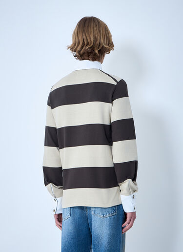LN-CC® - Vivienne Westwood: Archive Rugby Cotton Polo Shirt - Brown Vivienne Westwood Archive Rugby Cotton Polo Shirt Brown vvw0164014
