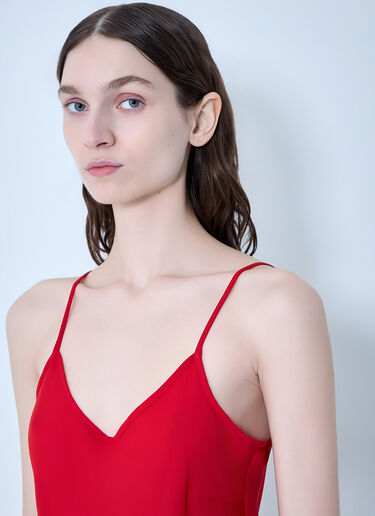 GANNI Textured Organza Peplum Shirt Red gan0263020
