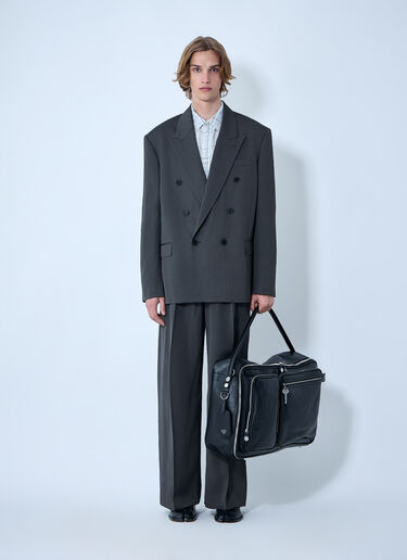 LN-CC® - Acne Studios: Double-Breasted Suit Jacket - Grey Acne Studios Double-Breasted Suit Jacket Grey acn0164035