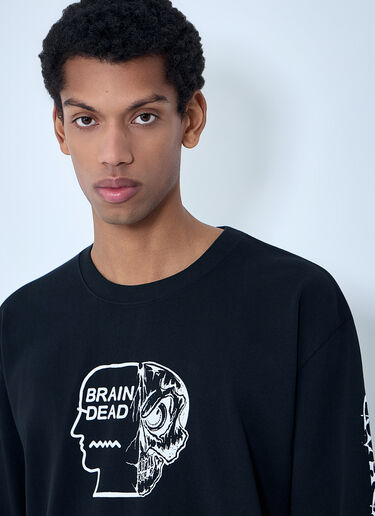 LN-CC® - Brain Dead: Logo Motif T-Shirt - Black Brain Dead Logo Motif T-Shirt Black bra0162001