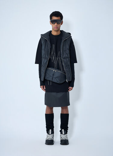 Moncler + Rick Owens ジオカモ フライト キルテッド フーデッド ジレ ブラック mcs0363007