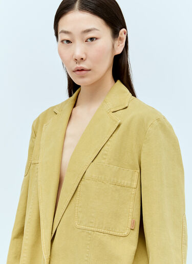 LN-CC® - Max Mara: Oversized Canvas Blazer - Yellow Max Mara Oversized Canvas Blazer Yellow max0256057