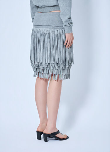 LN-CC® - Abra: Fringe Knit Skirt - Grey Abra Fringe Knit Skirt Grey abr0264004