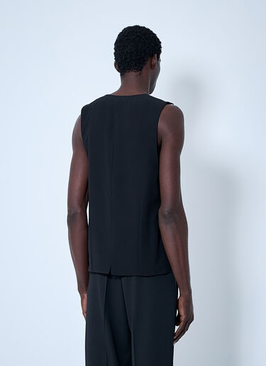 Saint Laurent シルククレープウエストコート  ブラック sla0160004