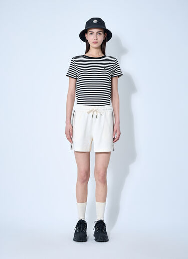 LN-CC® - Moncler: Striped Logo Motif T-Shirt - Black Moncler Striped Logo Motif T-Shirt Black mon0260026