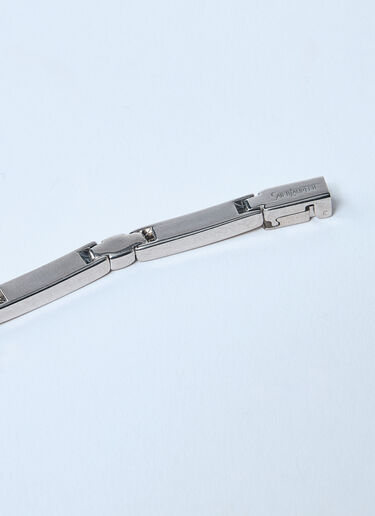 LN-CC® - Saint Laurent: Metal Bar Bracelet - Silver Saint Laurent Metal Bar Bracelet Silver sla0159016