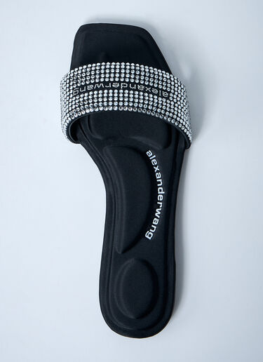 Alexander Wang ロゴモチーフ装飾スライド  ブラック awg0261026