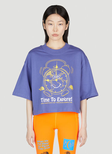 The North Face x Online Ceramics 크롭 프린트 티셔츠 퍼플 tnf0252053