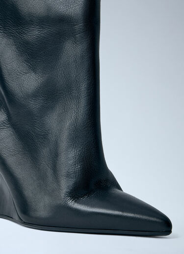 LN-CC® - Rick Owens: Cantilever 8 Sharp Flared Boots - Black Rick Owens Cantilever 8 Sharp Flared Boots Black ric0263052
