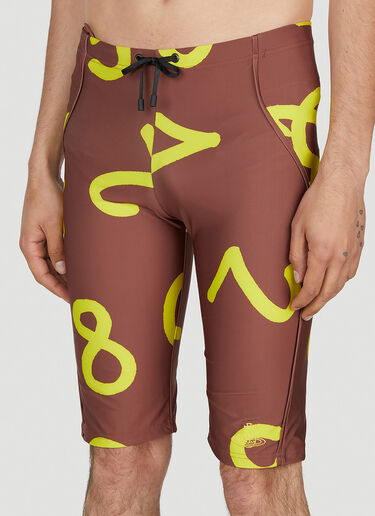 LN-CC® - Vivienne Westwood: Graphic Print Swim Bermudas - Brown Vivienne Westwood Graphic Print Swim Bermudas Brown vvw0152010
