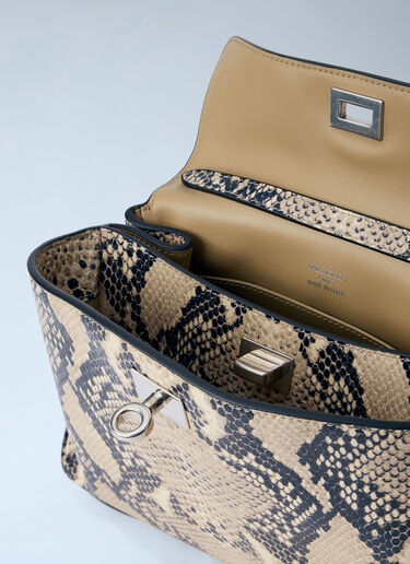 Balenciaga Rodeo Snakeskin-Effect Mini Handbag Beige bal0263040