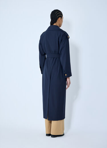 LN-CC® - Max Mara: Gabardine Wool Coat - Blue Max Mara Gabardine Wool Coat Blue max0259008