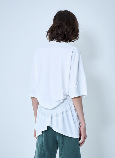 LN-CC® - LUEDER: Shirred Football T-Shirt - White LUEDER Shirred Football T-Shirt White ldr0364009