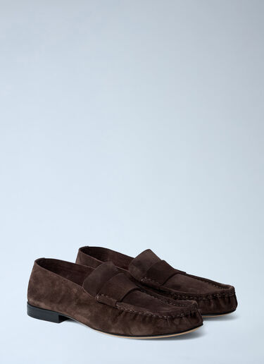 The Row Suede Soft Loafers Brown row0261017