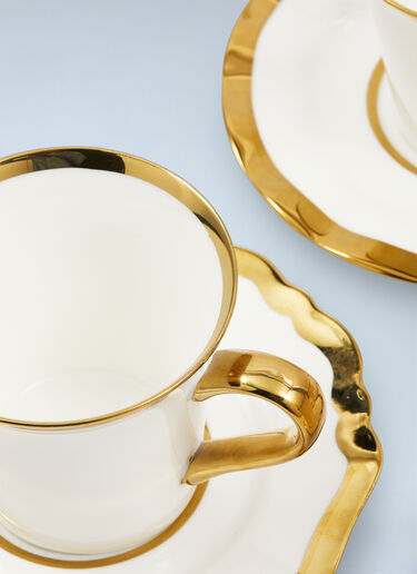 POLSPOTTEN Porcelain Teacup and Saucer Set White wps0691992