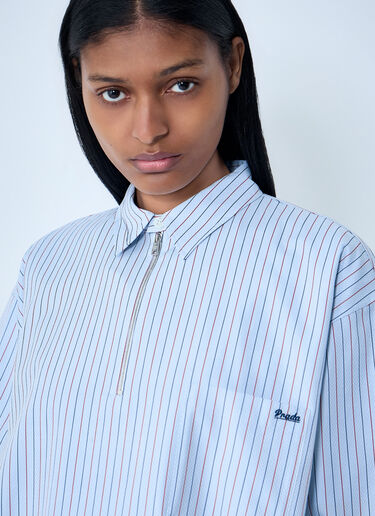 LN-CC® - Prada: Half-Zip Pinstripe Shirt - Blue Prada Half-Zip Pinstripe Shirt Blue pra0264040