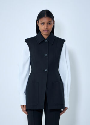 LN-CC® - Sportmax: Sleeveless Tailored Vest - Black Sportmax Sleeveless Tailored Vest Black spx0263013