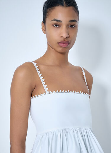 Jacquemus Peplum Top with Zigzag Trim White jac0264012