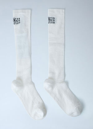 MM6 Maison Margiela 罗纹针织及膝袜 白色 mmm0264013