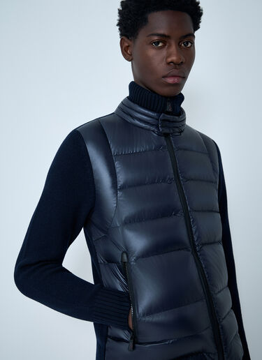 LN-CC® - Moncler Grenoble: Satin Quilted Cardigan - Blue Moncler Grenoble Satin Quilted Cardigan Blue mog0162009