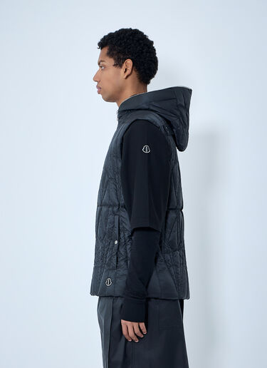 Moncler + Rick Owens ジオカモ フライト キルテッド フーデッド ジレ ブラック mcs0363007