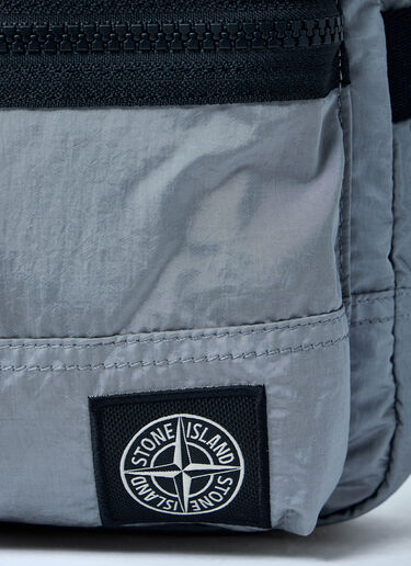 LN-CC® - Stone Island: Logo Motif Crossbody Bag - Grey Stone Island Logo Motif Crossbody Bag Grey sto0164091