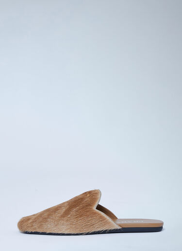 LN-CC® - Prada: Leather Pony-Hair Mules - Sand Prada Leather Pony-Hair Mules Sand pra0262111